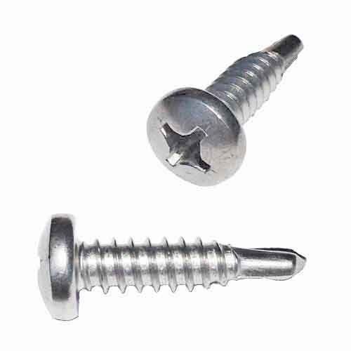 TEKP102S #10 X 2" Pan Head, Phillips, Self-Drilling Screw, 410 Stainless